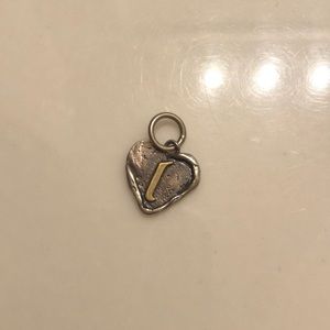 Waxing Poetic Letter “L” Heart Insignia Charm